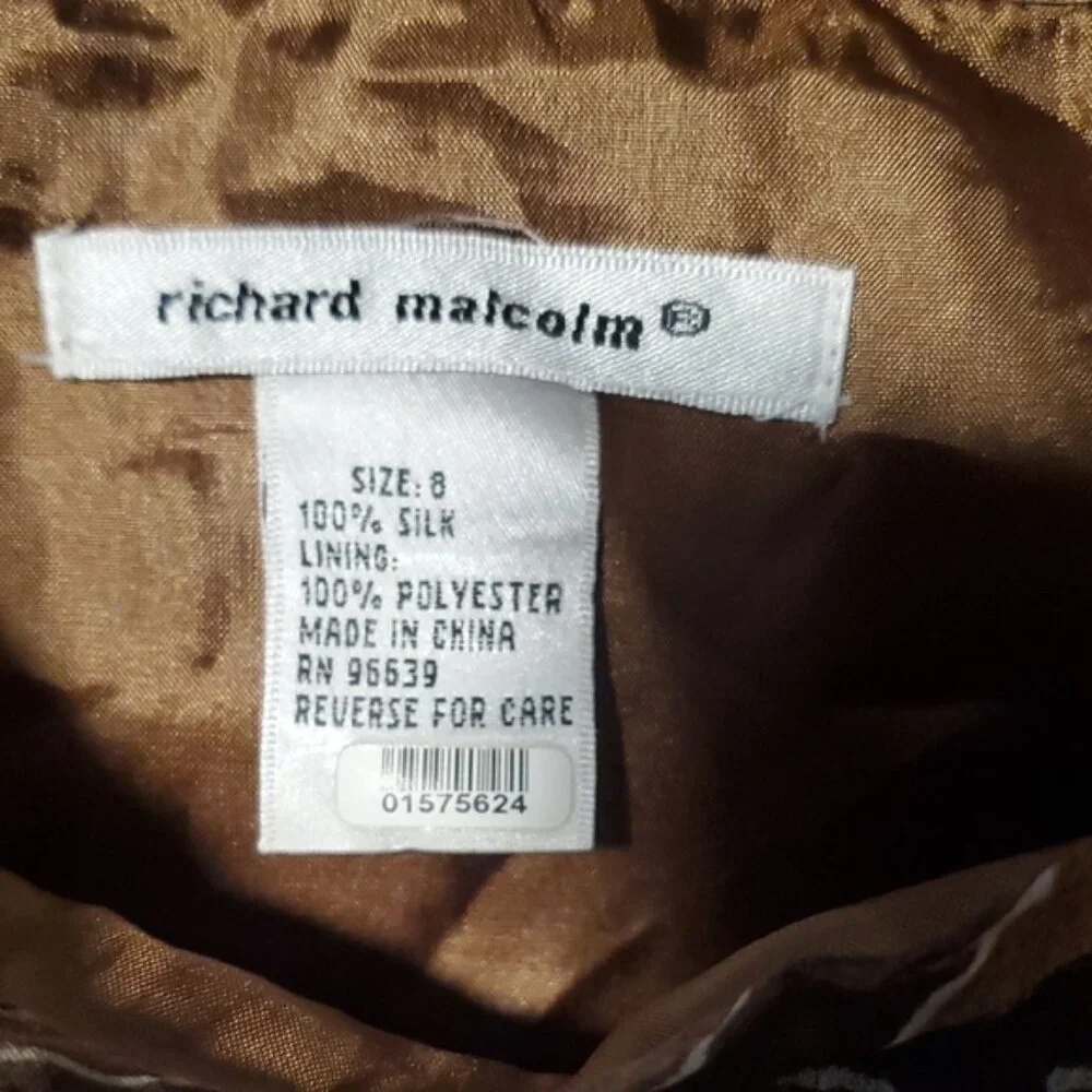 Richard Malcolm Chic Brown Patterned Pleated Skirt